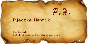 Pjeczka Henrik névjegykártya