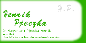 henrik pjeczka business card